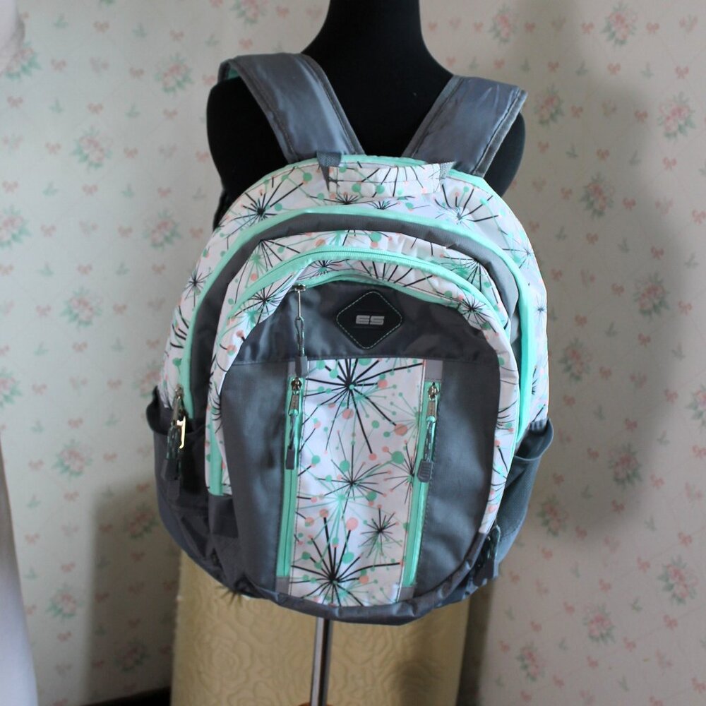 ES Full Size Laptop Backpack White/Light Green/Peach Atomic Design